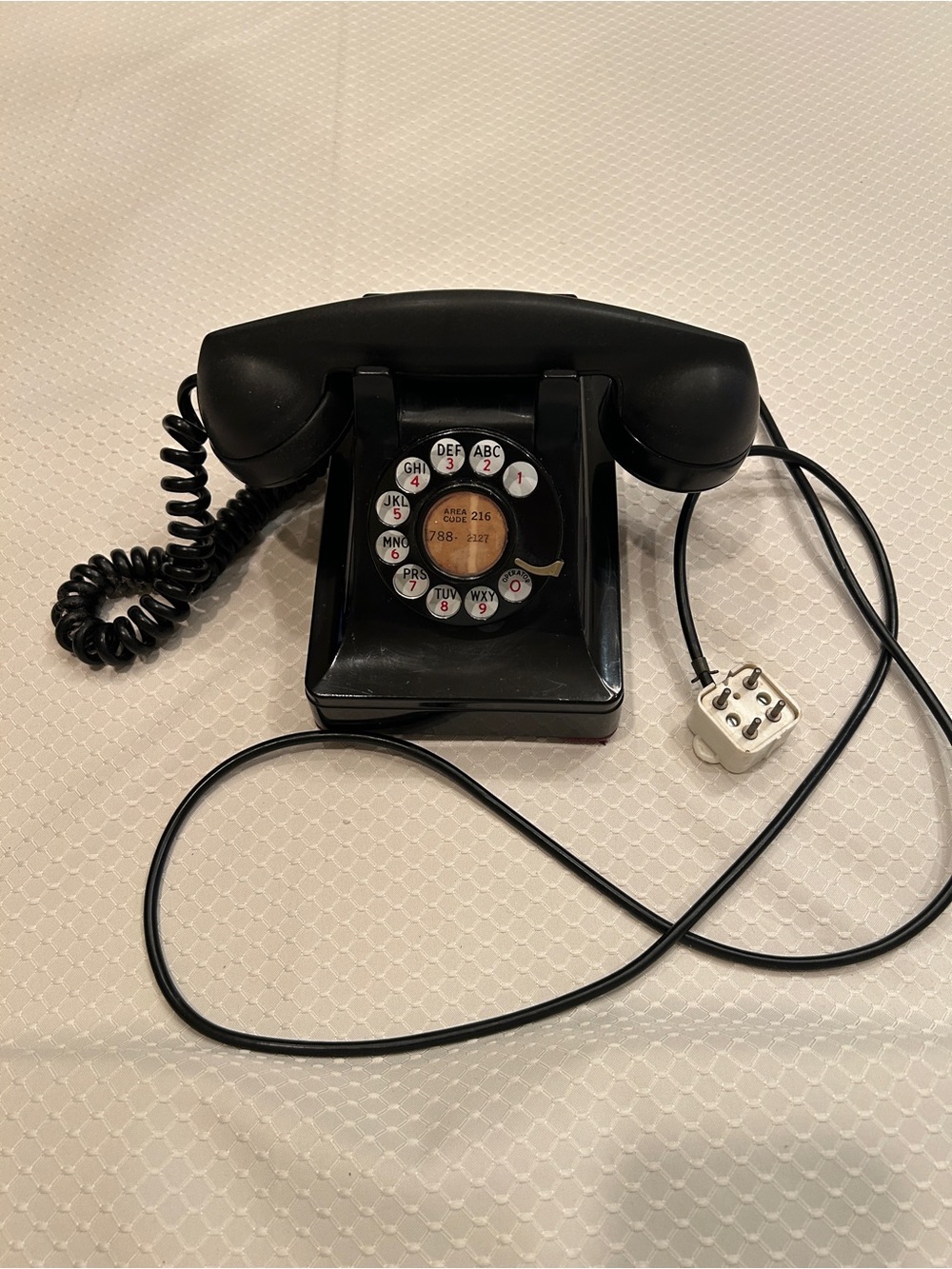 Vintage Black Rotary Dial Telephone Western Electric Bell System Phone F1 Heavy